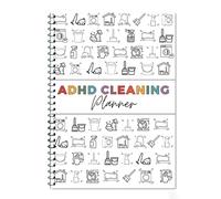 ADHD Cleaning Planner UK for Adults - Household Cleaning Schedule and Checklist Management - Daily Weekly Monthly Organizer for Task Tracking and Habit Building - Chore Chart Notebook for Home