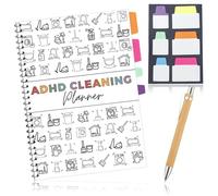 ADHD Cleaning Planner UK - Weekly & Monthly Household Cleaning Schedule | ADHD Planner for Weekly & Monthly Cleaning, A4 Daily Schedule & Checklist, No-date, pen & sticky notes, Hanging design
