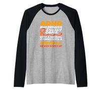 ADHD Comes with A Mother Who Never Gives Up Awareness Mom Raglan Baseball Tee