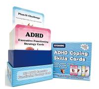 ADHD Coping Skills Cards - 165 ADHD Executive Functioning Strategy Cards Mental Health Therapy Tools for Kids, Teens & Adults