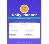 ADHD Daily Planner for Adults and Youth - Black and White Edition: 31-Day Full Month Hourly Schedule, Focus Zones, Task Checklist and Brain Dump - Ages 10 and Up