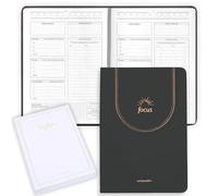 ADHD Daily Planner for Neurodivergent Adults - Premium Leather Productivity & Task Management Planner with Guided Focus Pages, 170gsm Paper, Gold Foiling & Gift Box - Undated | A5 (Black)