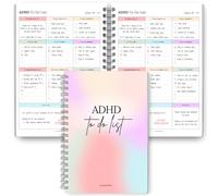ADHD Daily To Do List A5 - Guided Focus & Productivity Planner | 100 Pages | Wire Bound | 120gsm Premium Paper | Soft Touch Cover | Brain Dump, Priorities, Habit Tracker & Reward Checklist
