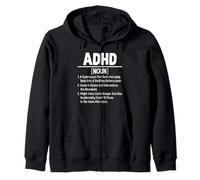 ADHD Definition Neurodiversity Mental Health Awareness Zip Hoodie