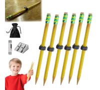 Adhd Fidget Pencil - Threaded Pencil, ThreadedPencil Fidget with a Sliding Nut That Moves, Threaded Fidget Pencils for Kids and Adults, For Focus, Sensory Relief, Anxiety, Keep Classroom Quiet (6PCS)