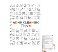 ADHD-Friendly Cleaning Planner Bundle, Personalized Household Cleaning Schedule for Home, Family Cleaning Tasks, Checklist Management for Daily, Weekly, Monthly Organiser (White, 1 Pcs)