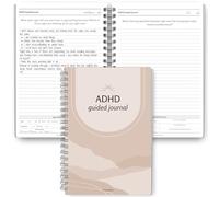 ADHD Guided Journal - Undated Reflection & Mental Health Journal for Adults | 90+ Prompts | One Prompt Per Page | A5 Wire Bound | 120gsm Premium Paper | Soft Touch Cover | Designed for ADHD Brains