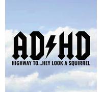 ADHD Hey Look a Squirrel Decal Logo for Car Van Laptop Vinyl Self-Adhesive Sticker Funny