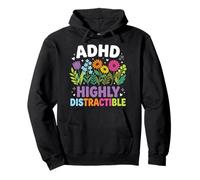 ADHD Highly Distractible Flower Floral Neurodiversity Pullover Hoodie