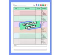 ADHD Homework Planner for Teens & Students: A Colorful Undated Assignment Tracker for Middle School, High School, and College Success.