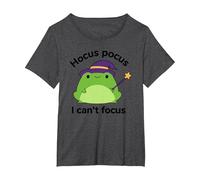 ADHD Humor Hyperactivity Disorder Hocus Pocus I Cant Focus T-Shirt, Women's Plus, Dark Heather Grey, 2X