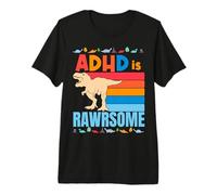 ADHD is Awesome Boys Girls ADHD Awareness Dinosaur Gift Premium T-Shirt
