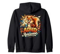 ADHD Is Awesome Cute Playful Squirrel for Boys Girls Kids Zip Hoodie