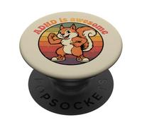 ADHD Is Awesome Cute Retro Squirrel for Men Women Kids PopSockets Adhesive PopGrip