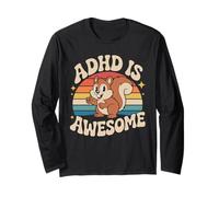 ADHD is Awesome Cute Retro Squirrel Funny for Men Women Kids Long Sleeve T-Shirt