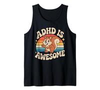 ADHD is Awesome Cute Retro Squirrel Funny for Men Women Kids Tank Top