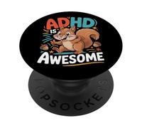 ADHD Is Awesome Cute Squirrel Graphic for Men Women Kids PopSockets Adhesive PopGrip