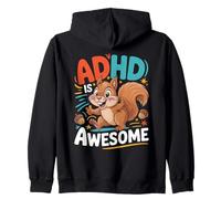ADHD Is Awesome Cute Squirrel Graphic for Men Women Kids Zip Hoodie