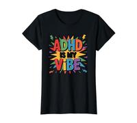 ADHD is My Vibe Neurodivergent Awareness Value Graphic T-Shirt, Women, Black, M