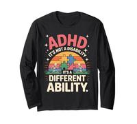 ADHD It's Not A Disability It's A Different Ability Rainbow Long Sleeve T-Shirt