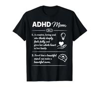 ADHD Mom Definition Support Parent Love Care Mothers Day Value Graphic T-Shirt, Men, Black, S