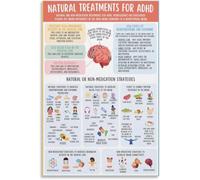 ADHD Natural Treatments for Kids & Teens, Non-Medication Treating Strategies, Attention Deficit Hyper Activity Disorder Coping Techniques Prints Posters Meatl Tin Sign Wall Art Deco 6x8 inch
