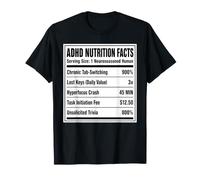 ADHD Nutrition Facts Funny T-Shirt
