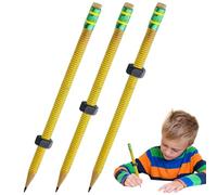 ADHD Pencil - Threaded Fidget Pencil for ADHD & Anxiety, Threaded Pencils Fidget with a Sliding Nut That Moves, Silent Sensory Tool Stress Relief Rotating Pen for Fidgeting ADHD & Anxiety(3xYellow)