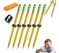 Adhd Pencils for Kids, Threaded Pencils for Adhd with Eraser, Threaded Fidget Pencil with a Sliding Nut, Stress Relief Rotating Pen for Autism Calming for School, Work & Anxiety Relief(Green,6Pcs)