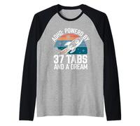ADHD Powered by 37 Tabs and a Dream Funny Raglan Baseball Tee
