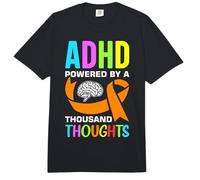 ADHD Powered by a Thousand Thoughts ADHD Awareness Comfort Colors Adult Heavyweight T-Shirt