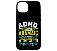ADHD Reading Aramaic Glitch Text Neurodiversity Graphic Case for iPhone 15 Plus
