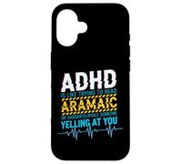 ADHD Reading Aramaic Glitch Text Neurodiversity Graphic Case for iPhone 16