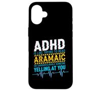 ADHD Reading Aramaic Glitch Text Neurodiversity Graphic Case for iPhone 16 Plus