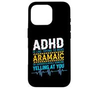 ADHD Reading Aramaic Glitch Text Neurodiversity Graphic Case for iPhone 16 Pro