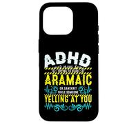 ADHD Reading Aramaic Glitch Text Neurodiversity Graphic Case for iPhone 16 Pro