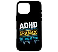 ADHD Reading Aramaic Glitch Text Neurodiversity Graphic Case for iPhone 16 Pro Max