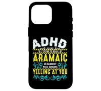 ADHD Reading Aramaic Glitch Text Neurodiversity Graphic Case for iPhone 16 Pro Max