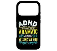 ADHD Reading Aramaic Glitch Text Neurodiversity Graphic Case for iPhone 17 Pro