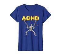 ADHD Skeleton Meme T-Shirt, Women, Royal Blue, Small