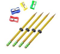 Adhd Threaded Pencil, with Eraser & Pencils Sharpener, Quiet Fidget for Focus & Calming, Special Education Must-Have (4pcs)