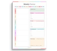 ADHD Weekly Planner Pad A4 | 50 Sheet Undated Weekly To Do List Notepad, ADHD Friendly Productivity Planner with Priorities, Brain Dump, Focus, Rewards & Mood Tracker Desk Planner (Rainbow)