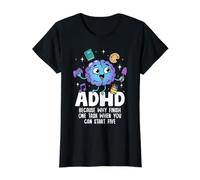 ADHD Why Finish One Task When You Can Start Five Awareness Value Graphic T-Shirt, Women, Black, XL