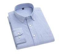 Adhdyuud Men 100% Cotton Oxford Shirts Spring Casual Business Regular Fit Long Sleeve Dress Shirt t0c17-20 L