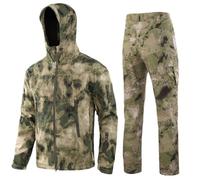 Adhdyuud Men Fleece Warm Camo Military Suits Winter Soft Shell Tactical Jackets Cargo Pants Sets Ruins Sets XL for 80-90kg