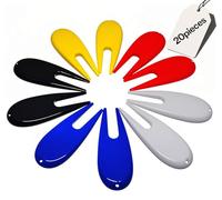 Adhere 10 20pcs Golf Divot Repair Tools Plastic Golf Pitchforks 5 Colours Mix Pack (20pcs Mixed Color)