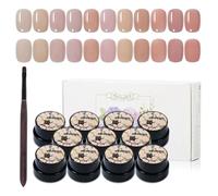 ADHERE 11pcs Nude-Pink Kit, UV LED Gel Nail Polish, Soak Off Nail Varnish Gel Polish for Manicure Salon DIY Design at Home, 5g (Minimalist Series)
