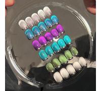 ADHERE 12ml 6pcs Cat Eye Gel Polish Kit with Magnetic Stick, Holographic Glitter Cat Eye Gel Polish UV LED Nail Gel for DIY Nail Design (Sleepless Island)