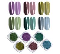 ADHERE 6pcs Chrome Powder Set - Magic Metallic Mirror Finish & Mirror-Like Effect | Non-Toxic, Salon-Quality, DIY Gel Nail Supplies