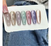 ADHERE Daily Cat Eye Series - 12ml Cat Eye Gel Nail Polish 1Pc Gel Polish Soak off Holographic Magnetic Nail Polish for Nail Art Manicure Salon DIY at Home (Glow)